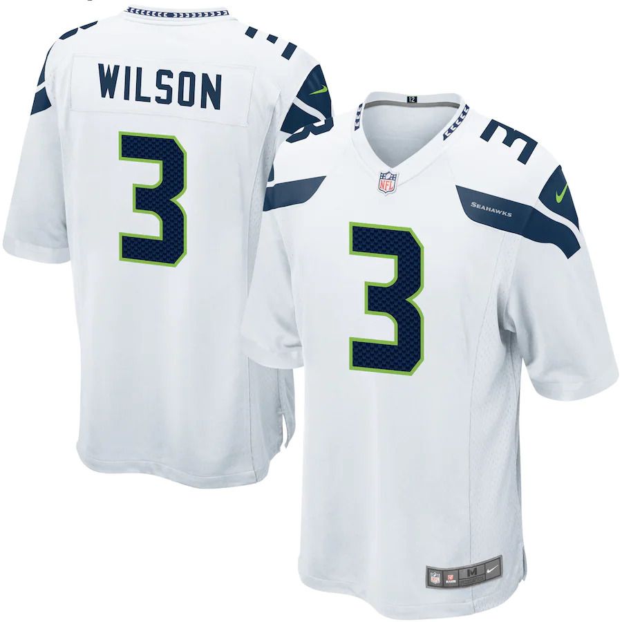 Men Seattle Seahawks #3 Russell Wilson Nike White Game NFL Jersey->seattle seahawks->NFL Jersey